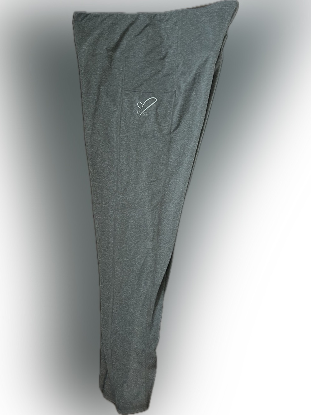 Women's Gray Soft Stretch Leggings with Heart Logo